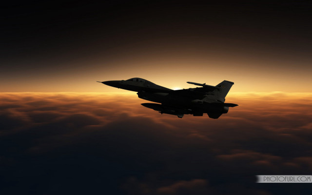 Jet sunset clouds flying sky free wallpaper for desktop - medium preview image