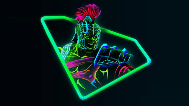Neon colored man mohawk head free wallpaper for desktop - medium preview image