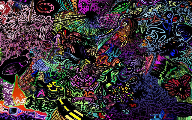 Psychedelic abstract bug butterfly heart free wallpaper for desktop - medium preview image