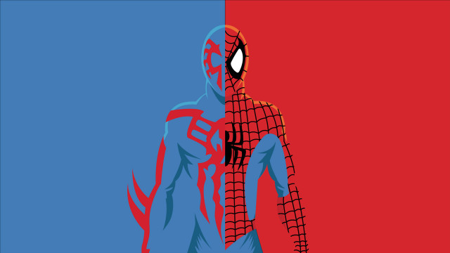 Spider man red blue background free wallpaper for desktop - medium preview image