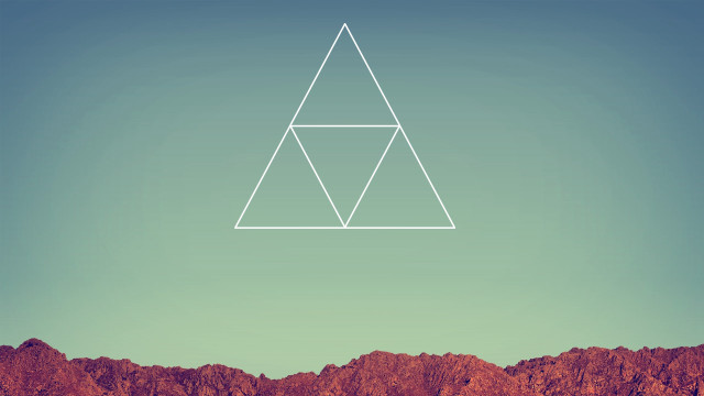 Triangle mountain range sky background free wallpaper for desktop - medium preview image