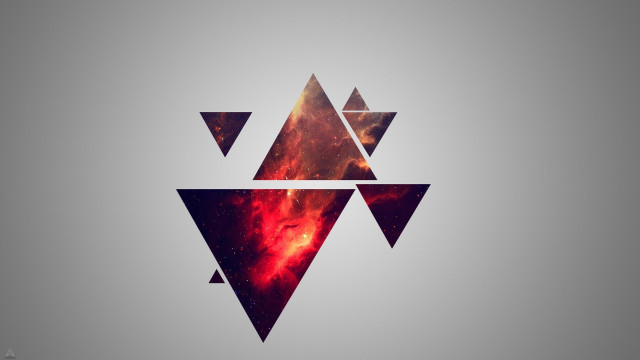 Space themed triangle star red free wallpaper for desktop - medium preview image
