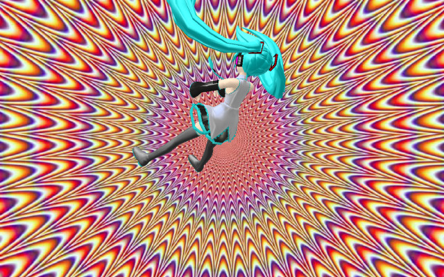 Woman flying colorful pattern blue free wallpaper for desktop - medium preview image