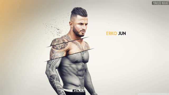 Tattooed man 3d render promotional free wallpaper for desktop - medium preview image