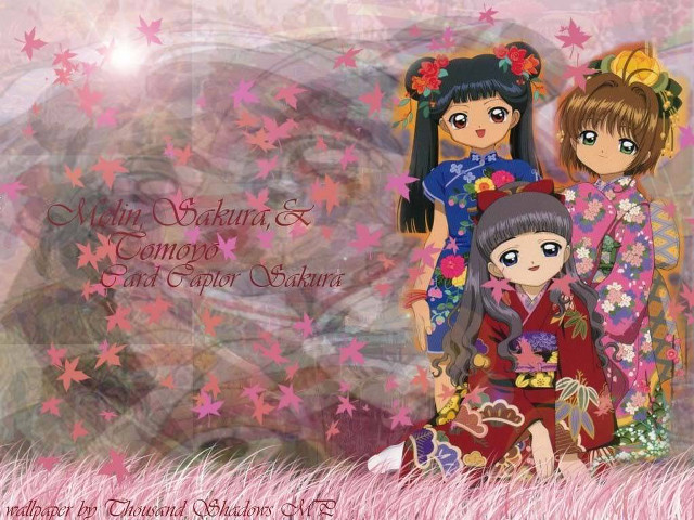 Anime girls field stars pink free wallpaper for desktop - medium preview image