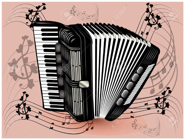 Accordion musical notes pink background free wallpaper for desktop - medium preview image