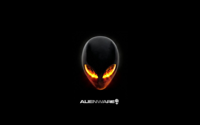 Alienware logo glowing eyes black free wallpaper for desktop - medium preview image