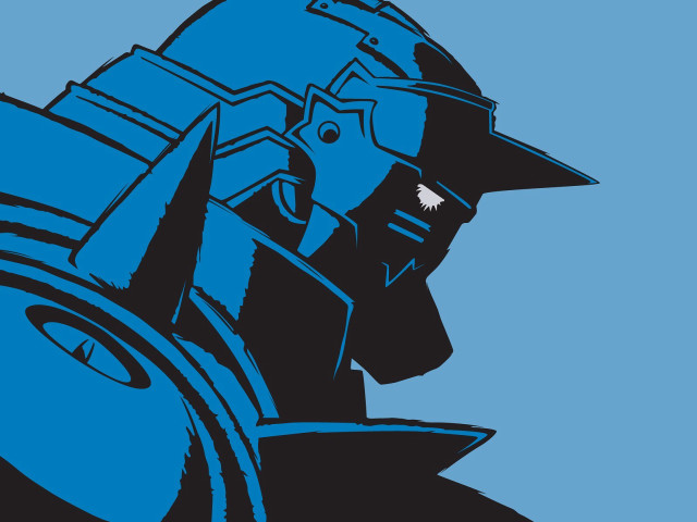 Man hat blue background black free wallpaper for desktop - medium preview image