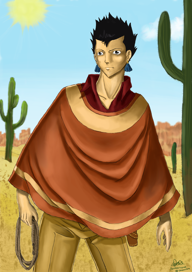 Man cape desert cactus background free wallpaper for mobile - medium preview image