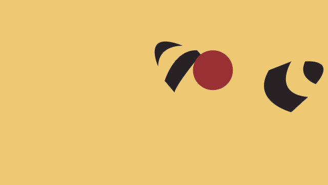 Yellow background black red shapes free wallpaper for desktop - medium preview image