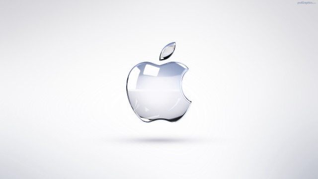 Apple logo white background shadow free wallpaper for desktop - medium preview image