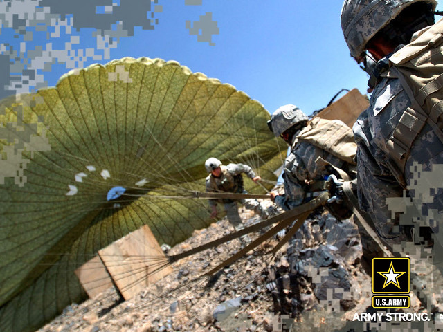 Soldiers holding large green leaves free wallpaper for desktop - medium preview image
