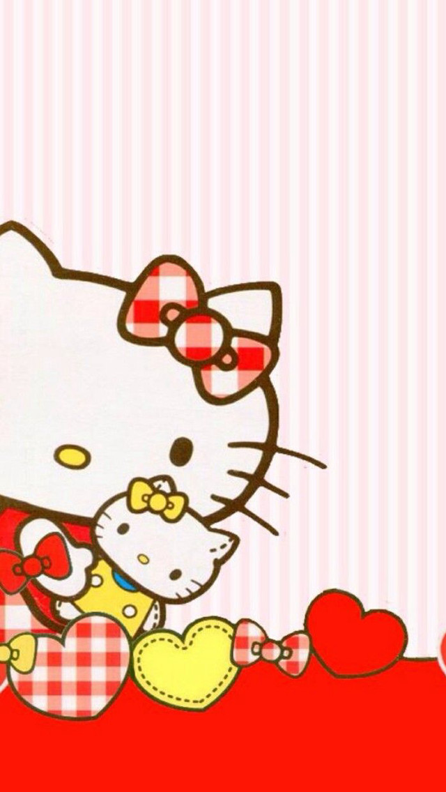 Hello kitty wallpaper heart bow free wallpaper for mobile - medium preview image