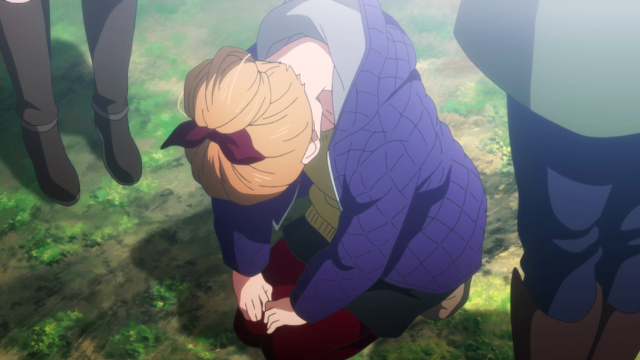 Purple shirt tree sitting outdoors free wallpaper for desktop - medium preview image