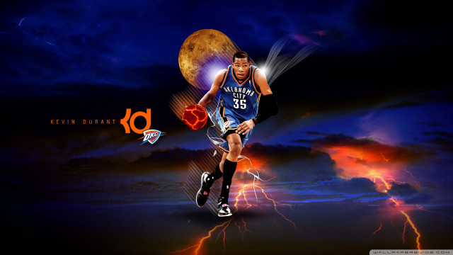 Basketball player running ball lightning #2 free wallpaper for desktop - medium preview image