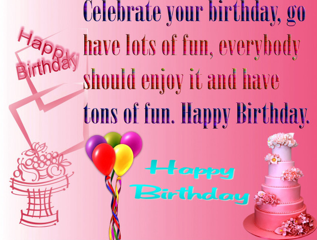 Birthday card cake balloons celebration free wallpaper for desktop - medium preview image