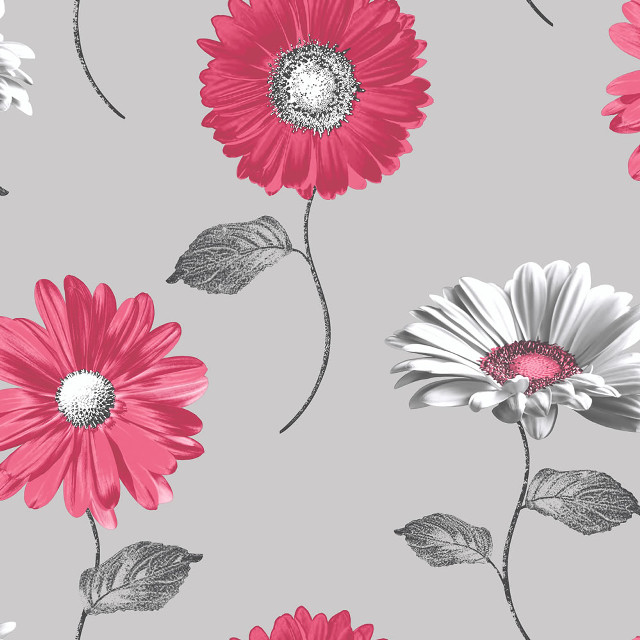 Pink white flower pattern gray free wallpaper for tablet - medium preview image