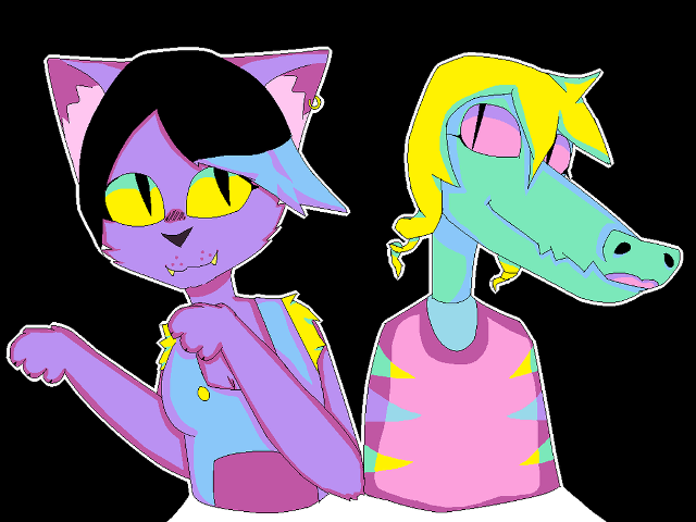 Cats dog cartoon style standing free wallpaper for desktop - medium preview image