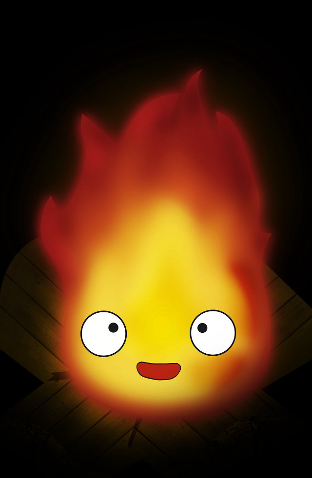 Cartoon fire face eyes on free wallpaper for mobile - medium preview image