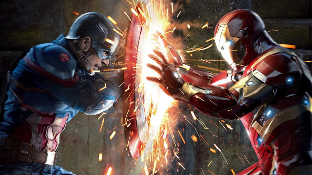 Ironman duel explosion fighting glowing free wallpaper for desktop - medium preview image