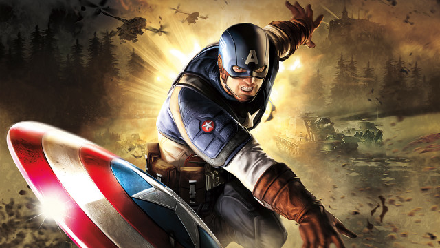 Captain america costume man holding #3 free wallpaper for desktop - medium preview image