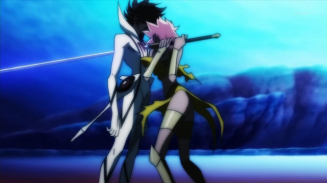 Anime characters hugging blue sky #2 free wallpaper for desktop - medium preview image