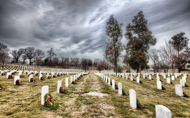Cemetery cloudy sky tree headstones free wallpaper for desktop - medium preview image