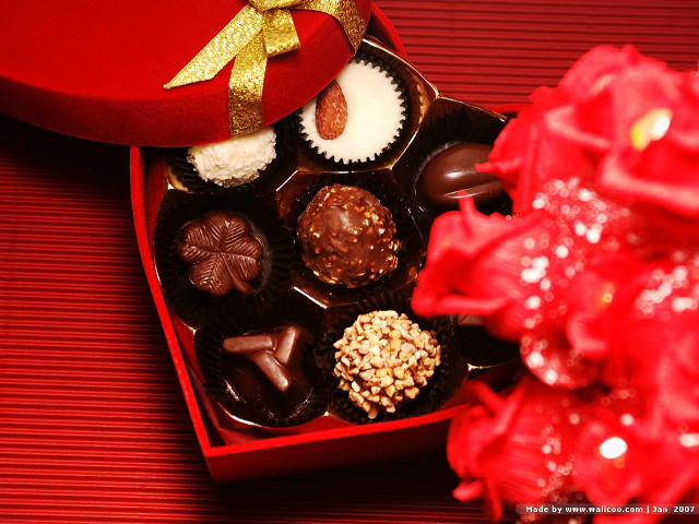 Red box chocolates red flower free wallpaper for desktop - medium preview image