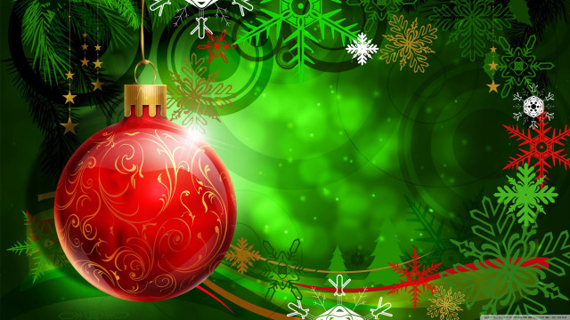 Christmas background red ornament snowflakes free wallpaper for desktop - medium preview image