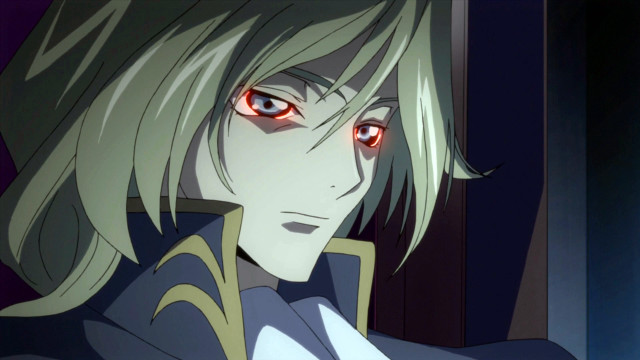 Man red eyes white hair free wallpaper for desktop - medium preview image