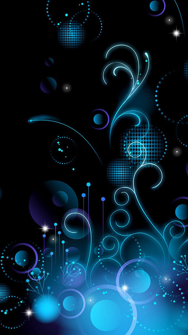 Blue abstract background circles stars free wallpaper for mobile - medium preview image