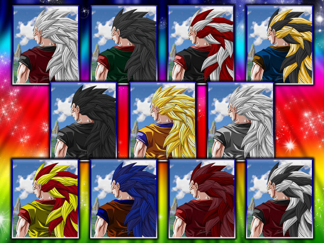 Anime characters diverse colors hair free wallpaper for desktop - medium preview image