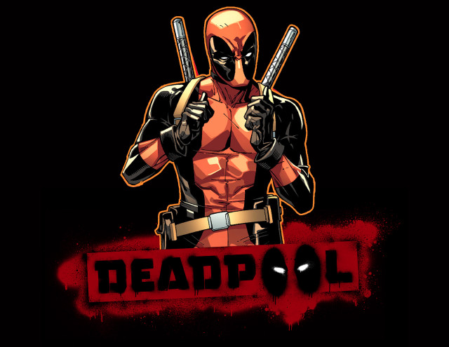 Deadpool character guns sign blood free wallpaper for desktop - medium preview image