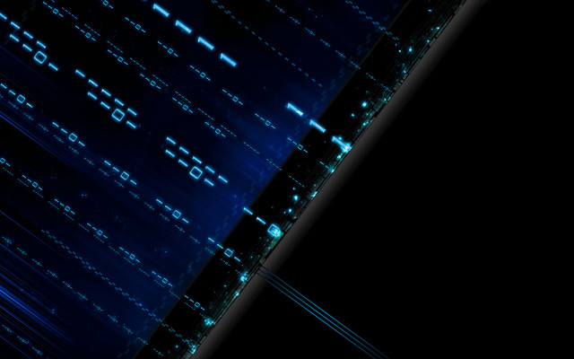 Black background blue lines dots free wallpaper for desktop - medium preview image