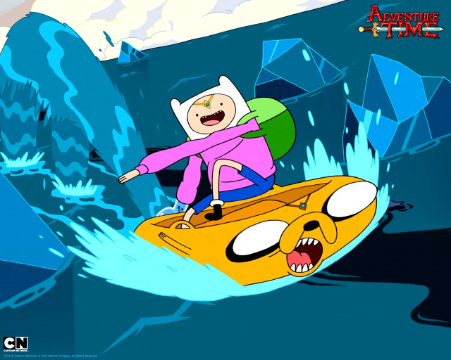 Cartoon shark boat ocean panfuturism free wallpaper for desktop - medium preview image