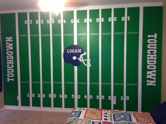 Football field mural bedroom helmet free wallpaper for desktop - medium preview image