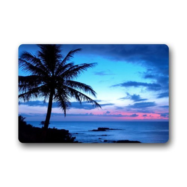 Palm tree silhouette sunset ocean #8 free wallpaper for tablet - medium preview image