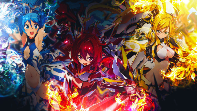 Anime characters fire flames dark free wallpaper for desktop - medium preview image