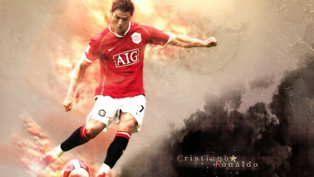 Man kicking soccer ball field #25 free wallpaper for desktop - medium preview image