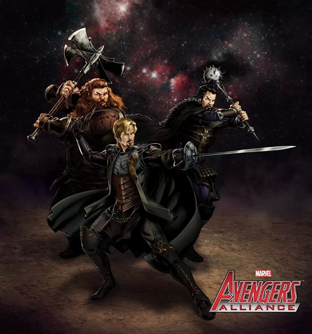 Space swords stars group people free wallpaper for tablet - medium preview image