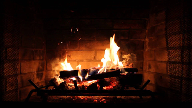 Fireplace bright flames blazing mantle free wallpaper for desktop - medium preview image