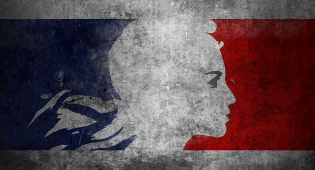 Man face france flag woman free wallpaper for desktop - medium preview image