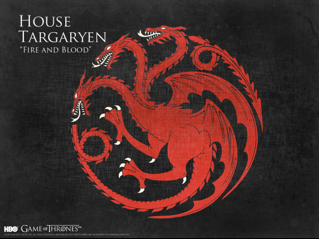 Targaryen dragon logo black background free wallpaper for desktop - medium preview image
