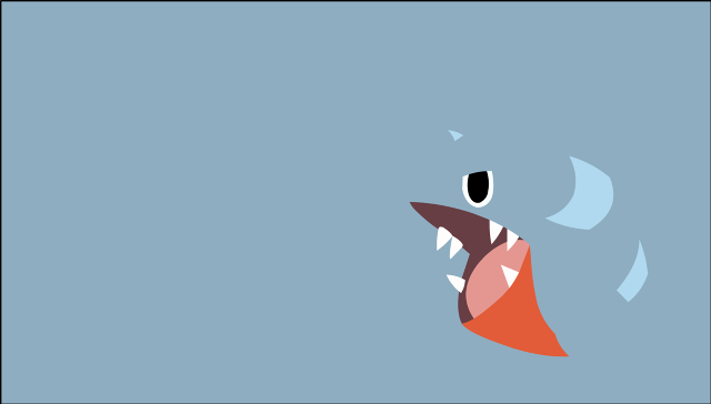Cartoon shark mouth open wide free wallpaper for desktop - medium preview image