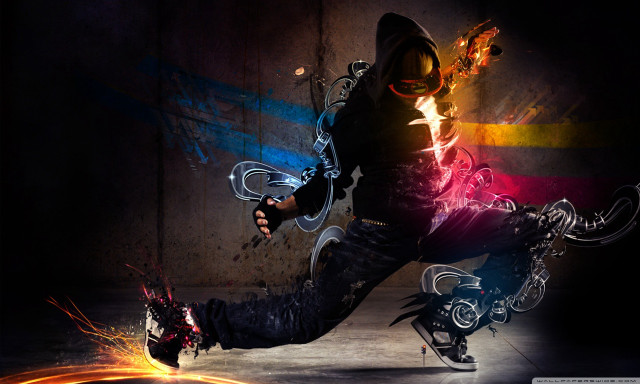Man black hoodie motorcycle trick free wallpaper for desktop - medium preview image