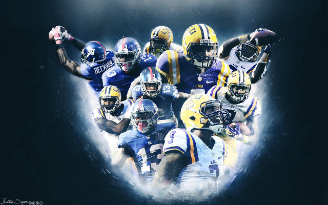 Football players spotlight team photo free wallpaper for desktop - medium preview image