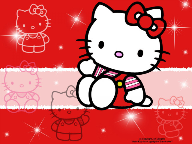 Hello kitty wallpaper red background free wallpaper for desktop - medium preview image
