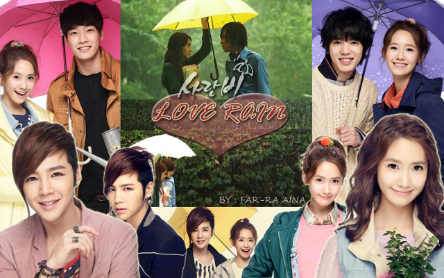 Asian actors umbrellas love rain free wallpaper for desktop - medium preview image