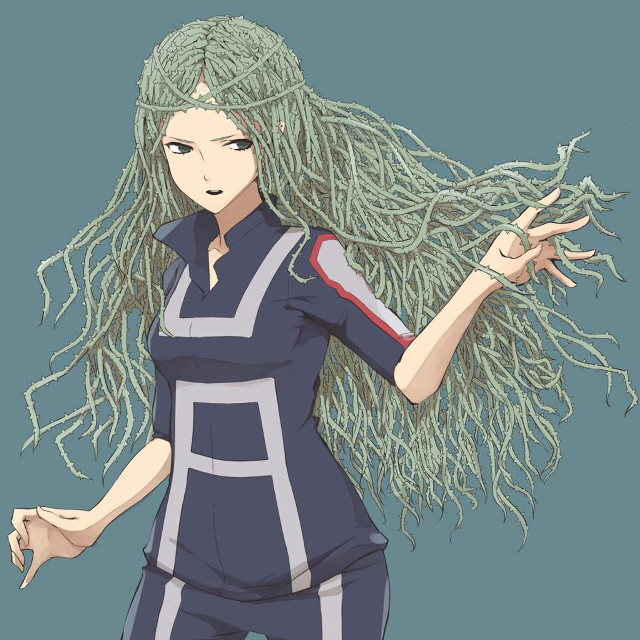 Woman longhair blueshirt greenplant aquabackground free wallpaper for tablet - medium preview image