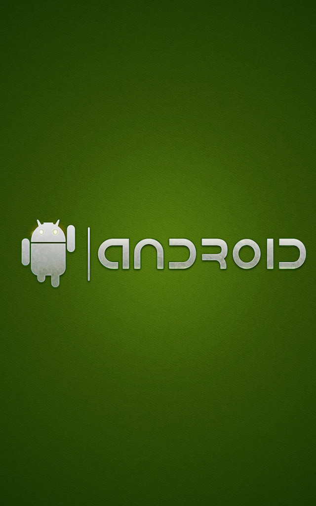 Green background android white logo free wallpaper for mobile - medium preview image